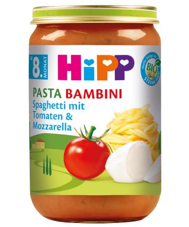 HiPP Pasta Bambini - Spaghetti with tomatoes and mozzarella pack of 6 (6 x 220 g) Mozzarella pack of 6 (6 x 220 g)