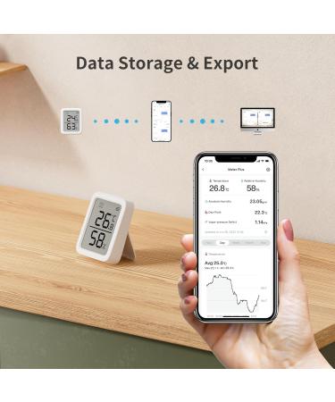 SWITCHBOT Bluetooth Thermometer Hygrometer - Digital Temperature & Moisture Sensor with App Data Storage & Dew Point Monitoring - Buy Online on GoSupps.com