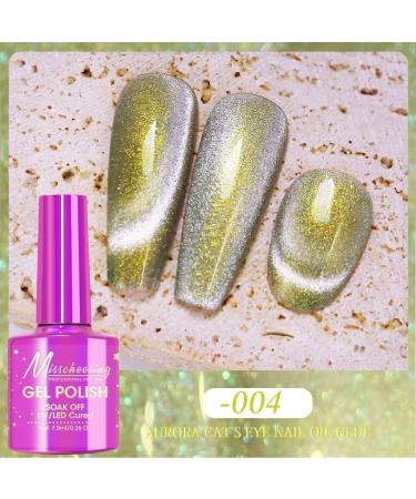 7.5ML Fantasy Gemstone Cat Eye Nail Gel Polish Holographic Semi Permanent Soak Off Sparkling Nail Varnish Aurora UV Gel - (Color: A002) - Buy Online on GoSupps.com