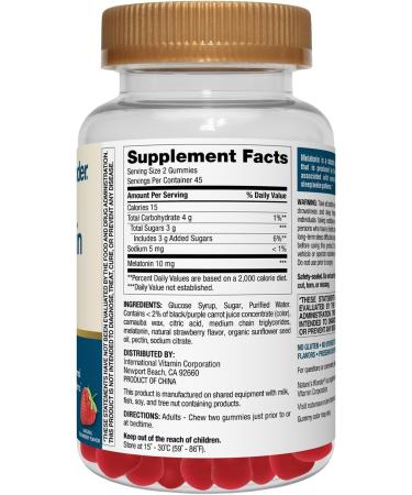 Nature's Wonder Drug-Free Melatonin 10 mg Gummies for Adult Sleep Health 100% Drug Free Sleep aid Promote Healthy Sleep and Wake Rhythm and Patterns 45 Day Supply 90 Count 90 Count (Pack of 1) - Buy Online on GoSupps.com