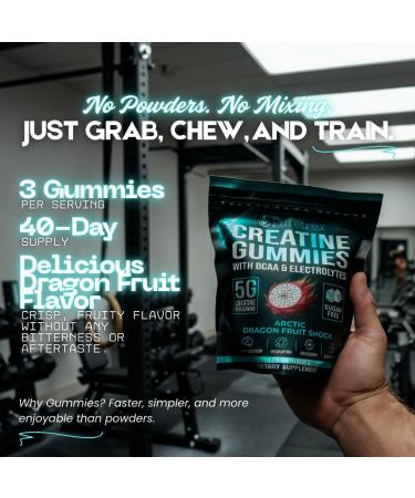 Puretrex Creatine Gummies with BCAA & Electrolytes Sugar Free Arctic Dragon Fruit Flavor 5G per Serving 120 Count Dietary Supplement - Buy Online on GoSupps.com