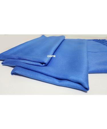 GFM Smooth Shiny Surface Pashmina Style Scarf - Blue (L9) - Buy Online on GoSupps.com
