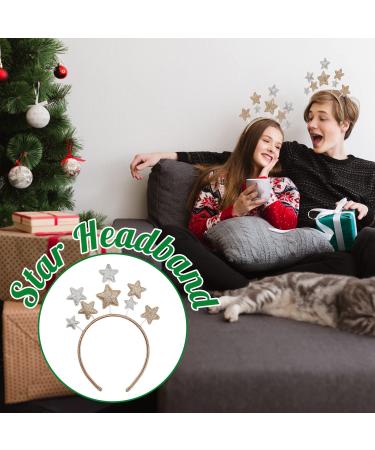 Xcozu Christmas Stars Hair Ties & Headbands for Women | Glitter Silver & Gold Hair Accessories for Parties & Festivals - Buy Online on GoSupps.com