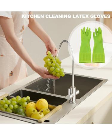BUKISA Dishwashing Gloves Household Cleaning Gloves 1 Pair Waterproof Dishwashing Gloves Reusable Household Gloves Latex Thicken Kitchen Cleaning Housework Tools - Buy Online on GoSupps.com