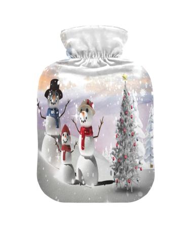 Christmas tree snowman heat bottle with cover heat bottles for pain relief hot water bag feet and bed warmers for women 2l