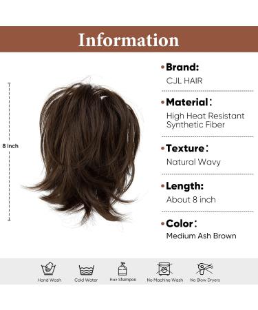 Medium Ash Brown Claw Clip Ponytail Extension - 8 inch Messy Bun Hairpiece - Buy Online on GoSupps.com