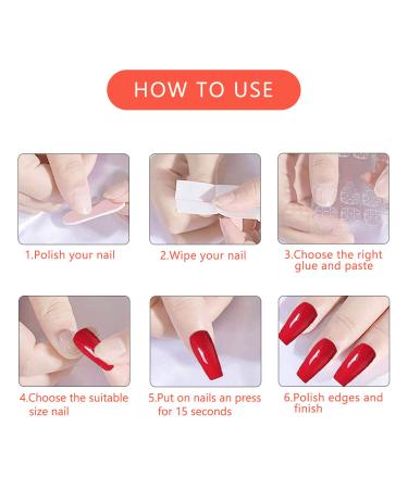 100pcs Extra Long Stiletto Fake Nails Set - Black Acrylic False Nails with Case for Salon Women and Girls - Buy Online on GoSupps.com