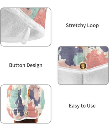 Rainbow Doodle Hair Towel 2 Pack | Super Absorbent Quick Dry Hair Turbans for Women & Girls - Buy Online on GoSupps.com