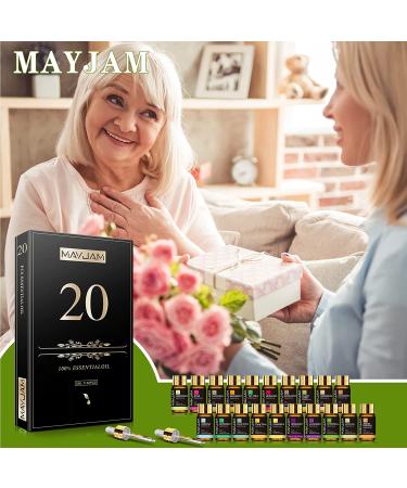 MAYJAM 20 Pcs Pure Essential Oil Gift Set - for Diffuser, Humidifiers, Skin Care, Massage - Fragrance Oil Scent for DIY Candle and Soap Making - 5ML - Perfect Gift for Friends - Buy Online on GoSupps.com