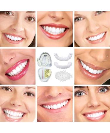 Brigtviee Cosmetic Teeth Veneers - 2 Pairs Temporary Prostheses for Upper & Lower Dental Comfort Fit - Buy Online on GoSupps.com