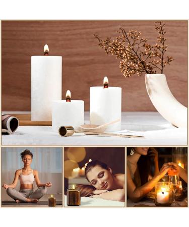 Zynery 660 Pcs 5.1X0.5 Inch Wood Candle Wicks Set with Metal Base for Candle Making - Natural Smokeless Soy Wax Cores - Includes Warning Labels and Adhesive - Candle Making Supplies - Buy Online on GoSupps.com