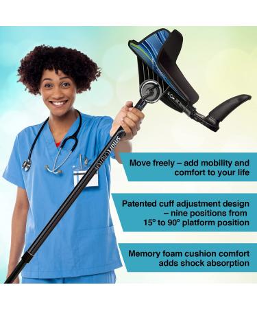 smartCRUTCH Ergonomic Custom Forearm Crutches for Adults - Adjustable with Rotating Forearm, Multiple Colors - Heights 4'11 to 6'7 - 250 lbs - Galaxy Design - Buy Online on GoSupps.com