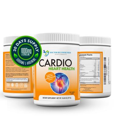 Cardio Heart Health Powder  L-Arginine Supplement 5000mg & L-Citrulline 1000mg,16.82 oz