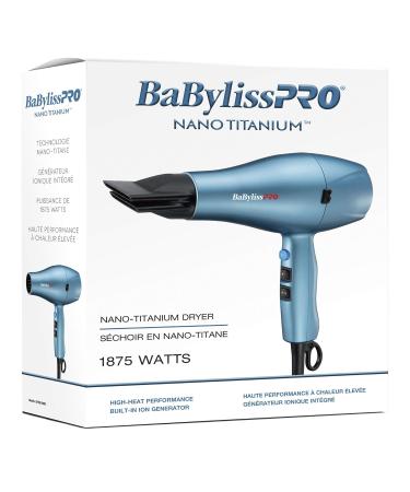 BaBylissPRO Nano Titanium High Power Hairdryer with Built-in Ion Generator and 2 Concentrator Nozzles 1875 watts Powerful AC motor - Buy Online on GoSupps.com