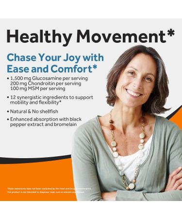 Doctor's Recipes Glucosamine Chondroitin MSM Turmeric Quercetin Movement Support Supplement for Men & Women with Black Pepper for High Absorption Mobility & Flexibility No Shellfish 240 Tablets - Buy Online on GoSupps.com