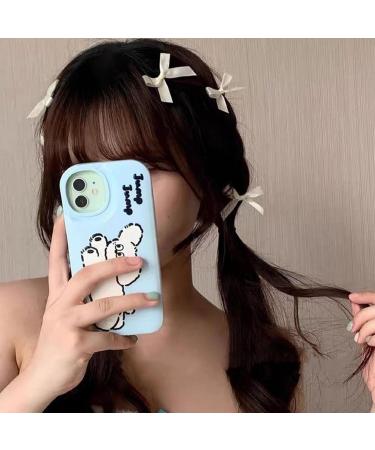 Muloo 2pieces Ribbon Bow Hair Clip Hair Barrette Hair Bow Headpieces Winter Bow French Barrette Headwear Hair Accessories Light Yellow - Buy Online on GoSupps.com