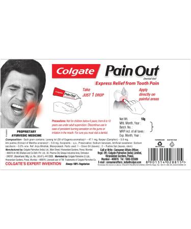 Colgate Pain Out Tooth Gel - 10g Tube | Fast Shipping Internationally - Buy Online on GoSupps.com