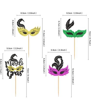 Cyodoos 24Pcs Masquerade Masks Cupcake Toppers Color Glitter Bachelorette Party Mask Cupcake Food Fruit Picks Masquerade Mardi Gras Party Baby Shower Birthday Party Cake Decor Supplies Masks1 - Buy Online on GoSupps.com