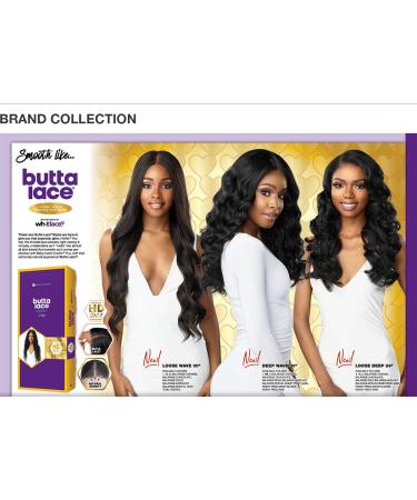 Sensationnel BUTTA Lace Wig 24 Loose Deep 1B - Extra Wide Natural Illusion Hairline, Preplucked Human Hair Blend - Buy Online on GoSupps.com