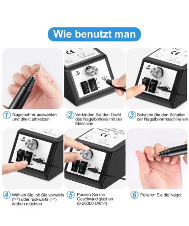 Buy Weyi Nail Miller Set - Electric Nail File & Grinder Low Vibration Professional Manicure Device with 6 Drilling Sleeves 20 000 RPM | International Shipping - Buy Online on GoSupps.com
