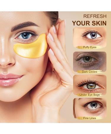 24K Gold Under Eye Patches - 10 Pairs Collagen Eye Masks for Dark Circles Puffiness & Wrinkles - Women's Skincare Treatment - Buy Online on GoSupps.com