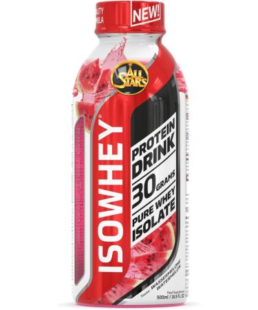 All Stars IsoWhey Pure Protein Drink - Watermelon | 16 x 500ml Ready-to-Drink Shake | 30g Whey Protein & 7.5g BCAAs | Lactose-Free & Low Sugar | High-Quality Protein Supplement - Buy Online on GoSupps.com