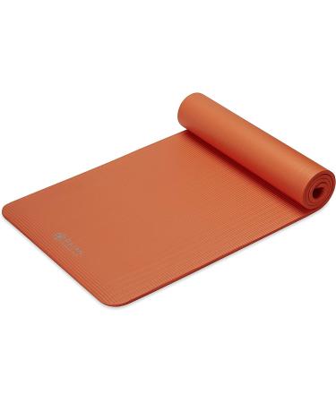 Gaiam Essentials Thick Yoga Mat 72 Fitness & Exercise Mat + Carrier Strap | 24 x 2/5 Orange - Buy Online on GoSupps.com