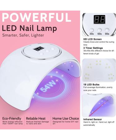 Lavender Violets 48pcs Jelly Gel Nail Polish Kit with LED Nail Dryer | Trendy Soak Off Colors | Matte Top Coat & Free Nail Decorations Included | Manicure Tools - Q976 - Buy Online on GoSupps.com