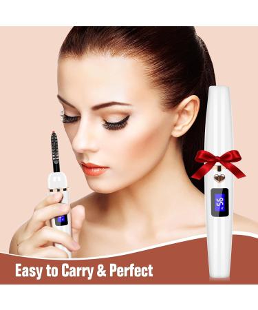 Heated Eyelash Curler - Fast Heat Up in 10s 24H Long-Lasting & 4 Modes - LED Display for Women (White - Buy Online on GoSupps.com