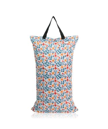 MHwan Wet Bag Waterproof Large Double Zipper Wet Swimsuit Bag Reusable Wet Bags for Babies Suitable for Baby Diaper Gym Beach Pool Wet Bag (Flowers) 40x70cm Flowers 1