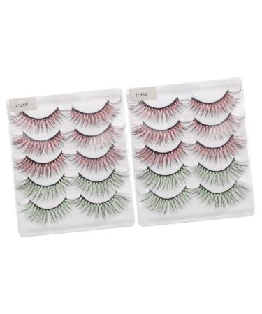 FRCOLOR 2 Sets False Eyelashes Natural Look Makeup Party Eyelashes Cosmetics Eyelash Assistant 5 Pairs * 2