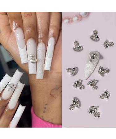 20PCS White Pink Planet Nail Charms with Rhinestones - 3D Shiny Nail Supplies for Women | DIY Nail Decoration Accessories - Buy Online on GoSupps.com