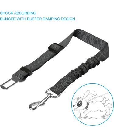 Zellar Dog Seat Belt 1 pack Adjustable Elastic Bungee Strong Durable Dog Car Harness Restraint With 360 Degree Swivel Attach Won't Twist black - Buy Online on GoSupps.com