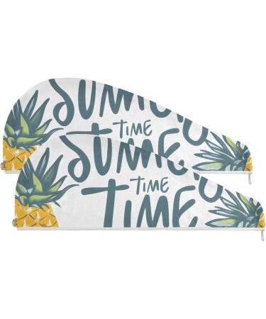 Seamless Pineapple Hair Towel 2 Pack | Super Absorbent Quick Dry Hair Turbans for Women & Girls - Buy Online on GoSupps.com