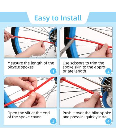 PPXIONG Spoke Skins 72Pcs White for 8-21 inch Rims - Bike, Bicycle, Motorcycle Wheel Rim Protector & Decoration - Buy Online on GoSupps.com