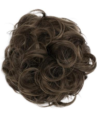 CAISHA by PRETTYSHOP Large Curly Messy Bun Hairpiece in Brunette Mix for Instant Updo | #32AT12 G18E - Buy Online on GoSupps.com