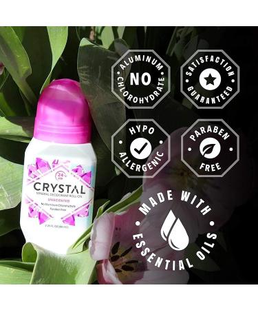 CRYSTAL Unscented Mineral Deodorant Roll-On - 24-Hour Odor Protection, Aluminum & Paraben Free, 2.25 FL OZ - Buy Online on GoSupps.com