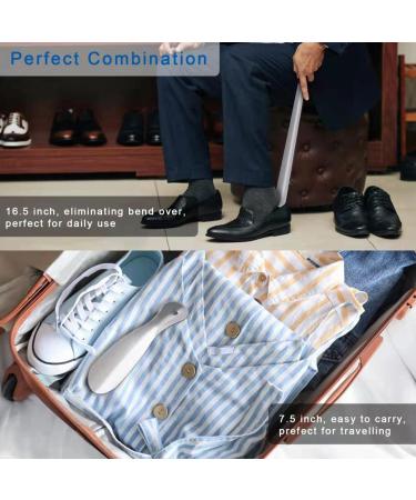 BOOMIBOO 2 Pcs Shoe Horn Set - 16.5 Inch Long for Home Use & 7.5 Inch for Traveling - Perfect Combination - Buy Online on GoSupps.com