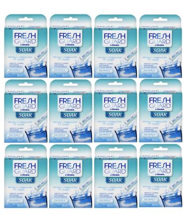 Fresh Guard Soak Specially Formulated for Retainers Mouthguards and Removable Braces 24 Count (Pack of 12)