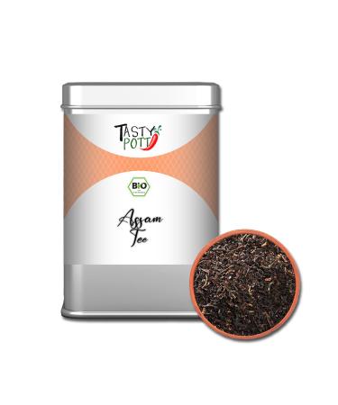 Jeske Sports Supplies Tasty Pott Organic black Assam tea tea mix balm clover primrose lavender hot drink relaxation in the can Organic black Assam tea 50 g