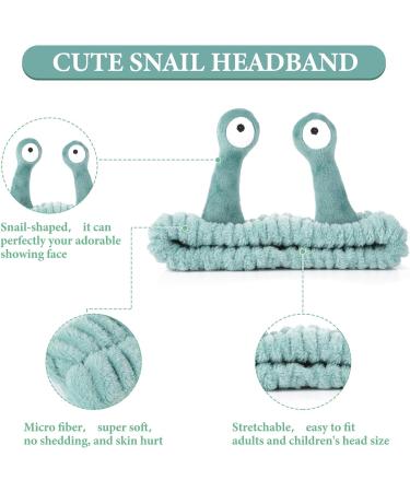 WLLHYF Spa Headband Face Wash Wristband Set Makeup Head Band Snail Coral Fleece Hair Band Skincare Hairband Elastic Creative Cartoon Head Wraps Cute Hair Accessories for Women Girls (Green) - Buy Online on GoSupps.com