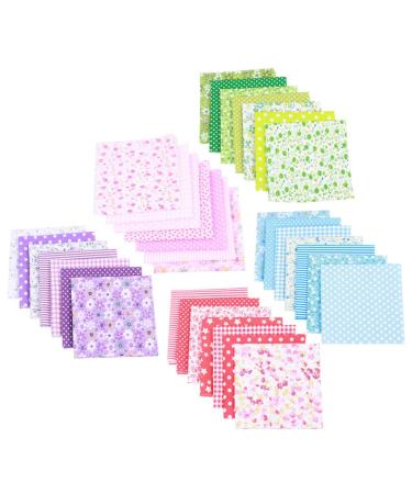 NUOBESTY 5 Bulk Fabric Floral Squares Patchwork Bjd Doll Craft Cloth Diy Sewing Cloth Sheet Quilt Cover Charm