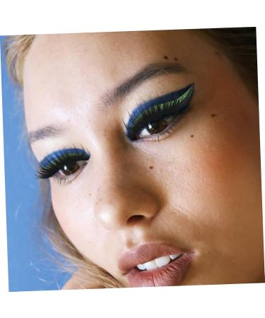 Mipcase 4 pairs Colored Lash Eyeliner Decals Line Decal Make Eyelash Temporary Shiny Makeup Pencils 4x1.5cm As Shown - Buy Online on GoSupps.com