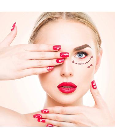 PAGOW 16 Sheets Heart Nail Art Stickers - Self-Adhesive Love Decals for Nail Decoration - Fingernail Stickers for Women, Girls, Kids - Buy Online on GoSupps.com