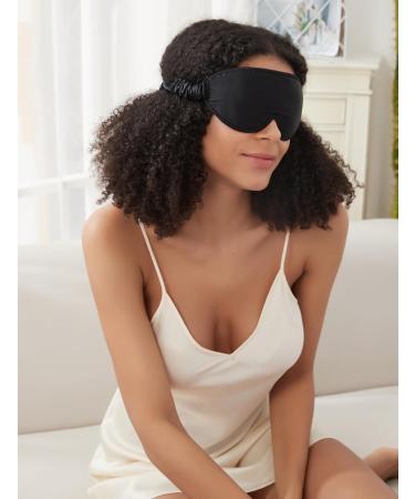 Alaska Bear Silk Eye Mask with Deep Contour Molded Cups for Beauty Sleep & Lashes Extensions Zero Pressure Sleeping Eye Cover with Gift Box Black  - Buy Online on GoSupps.com