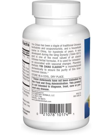 Planetary Herbals Yin Chiao Classic 450 mg - Seasonal Immune Support - 120 Tablets - Buy Online on GoSupps.com