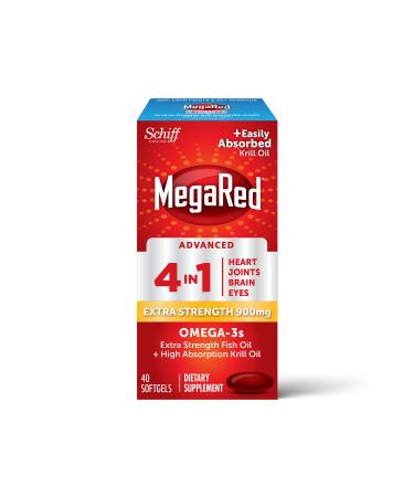 Schiff MegaRed Advanced 4 In 1 Omega-3s Extra Strength 900 mg 40 Softgels