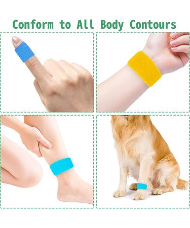24 Pack Rainbow Color Self Adherent Bandages Wrap - 1 Inch X 5 Yards Cohesive First Aid Tape for Sports Injuries - Elastic Self Adhesive Athletic Tape for Wrist, Ankle - Buy Online on GoSupps.com
