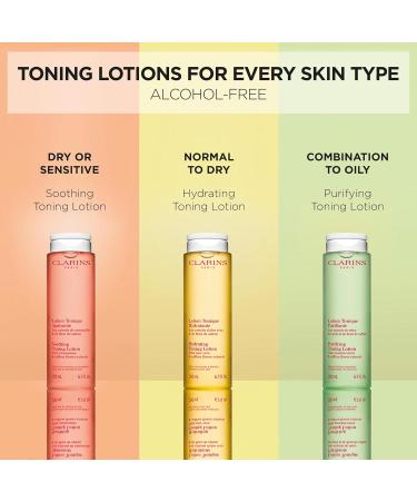 Clarins Purifying Toning Lotion | Less Oily Skin After 14 Days of Use* | Cleanses Hydrates Purifies Mattifies and Balances Skin's Microbiota | Contains Witch Hazel | Combination To Oily Skin Types 6.7 Fl Oz (Pack of 1) - Buy Online on GoSupps.com
