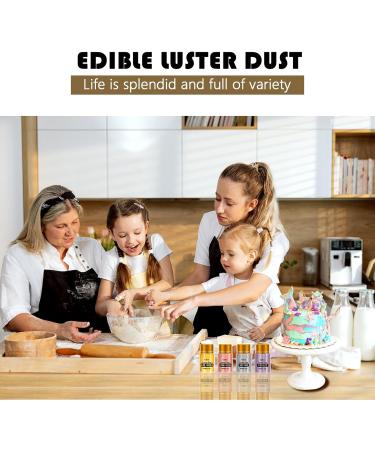 Edible Luster Dust Gold Luster Dust 12g Food Grade Metallic Shimmer Edible Glitter for Desserts Cake Decorating Baking Fondant Chocolate Candy Drinks Cookies Vegan - Buy Online on GoSupps.com